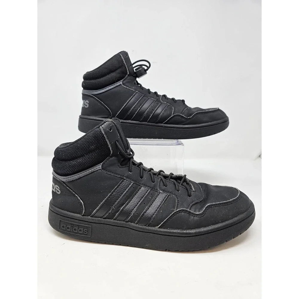 Adidas Hoops 2.0 Mid Black Men's High Top Sneakers Size 6